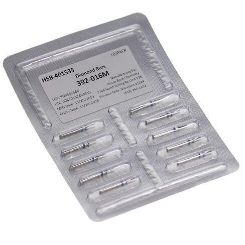 401535 HSB FG 392-016M Interproximal Medium Grit Diamond Burs 10/Pk in Kuwait
