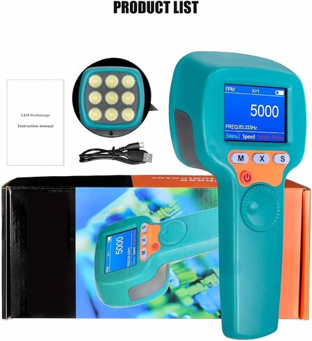 مقياس سرعة الدوران ستروبوسكوب LED من ERICAT، مؤشر دوران المرحلة LCD غير ملامس 1500LUX، مقياس سرعة عالي الدقة وقياسات آمنة، 60~999999 دورة في الدقيقة و7.4 فولت 2200 مللي أمبير في الساعة، للمراوح والآلات in Kuwait