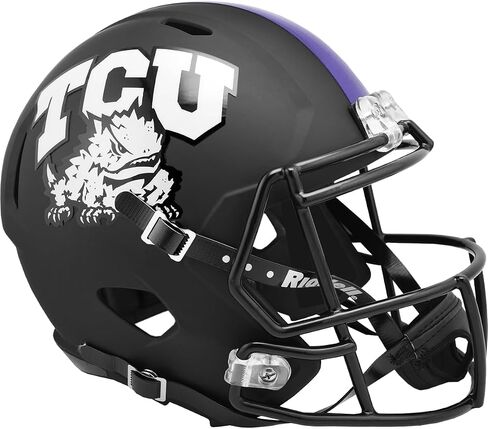 TCU Horned Frogs Matte Black Riddell Full Size Replica Speed Football Helmet in Kuwait