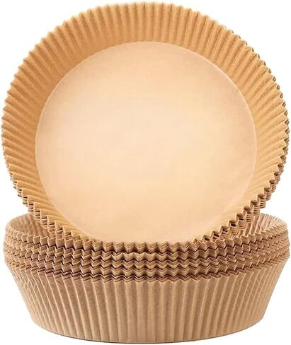 ANIS・KEBBR 100Pcs Disposable Air Fryer Liners Non-Stick Unbleached Paper for Baking Roasting Microwave Basket in Kuwait