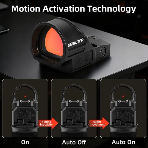 GOWUTAR GP-7 Large Window Red Dot Sight - 6 MOA RMR Footprint Red Dot Optic - Shake Awake Open Reflex Sights in Kuwait