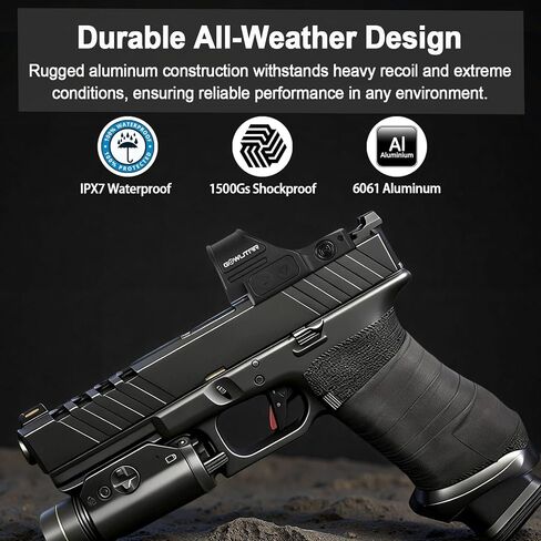 GOWUTAR GP-7 Large Window Red Dot Sight - 6 MOA RMR Footprint Red Dot Optic - Shake Awake Open Reflex Sights in Kuwait