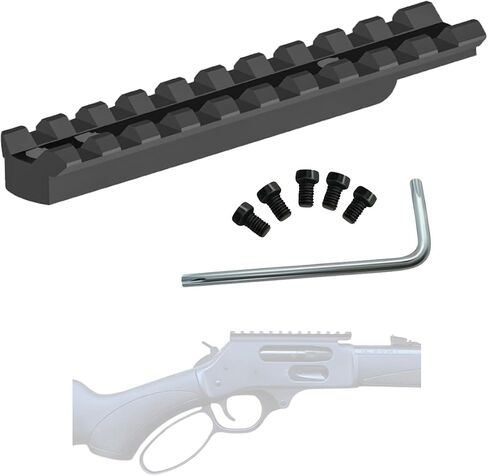 Gotical 4 Inches Over Length Scope Picatinny Rail Mount for Henry Big Boy Rifles, Aluminum Construction, #8-40 1/4 Screws and Wrench Included (Black) in Kuwait