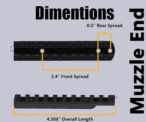 Gotical 4 Inches Over Length Scope Picatinny Rail Mount for Henry Big Boy Rifles, Aluminum Construction, #8-40 1/4 Screws and Wrench Included (Black) in Kuwait