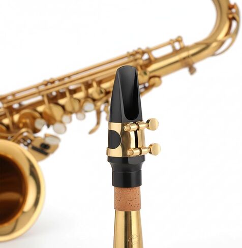 Alto Saxophone Mouthpiece Kit with Cap and Gold Metal Ligature, Includes Size 2.5 Reed & Cushions, Durable Replacement Set for Student Beginners in Kuwait