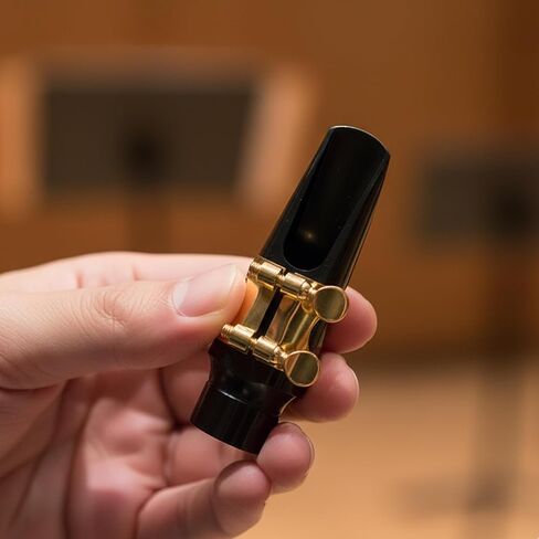 Alto Saxophone Mouthpiece Kit with Cap and Gold Metal Ligature, Includes Size 2.5 Reed & Cushions, Durable Replacement Set for Student Beginners in Kuwait