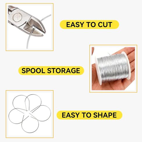 218 Yard Stainless Steel Wire for Jewelry Making, 20 Gauge Stainless Steel Beading Wire 0.8mm for Crafts, DIY Projects, Sculpting Jewelry Making in Kuwait