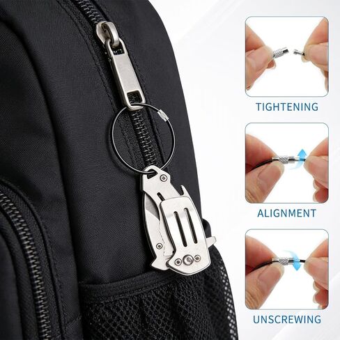 60PCS Stainless Steel Wire Ring Cable, 5.9 Inches Keychain, Heavy Duty Luggage Tags Loops 1.5mm Twist Barrel Tag Keepers Keychain Loop for Hanging Luggage Tag Keyrings ID Keepers in Kuwait
