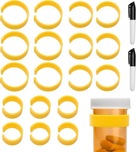 18 PCS Clips for Pill Bottles Portable Medicine Bottle Label Clips for Easy Medication Identification with 2 Pens in Kuwait