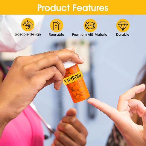 18 PCS Clips for Pill Bottles Portable Medicine Bottle Label Clips for Easy Medication Identification with 2 Pens in Kuwait