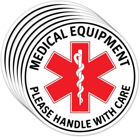 | 6 Pcs Medical Equipment Sticker – Size 2.75" – Strong Adhesive, Durable, Weatherproof Medical Sticker. Perfect Medical Alert Stickers in Kuwait