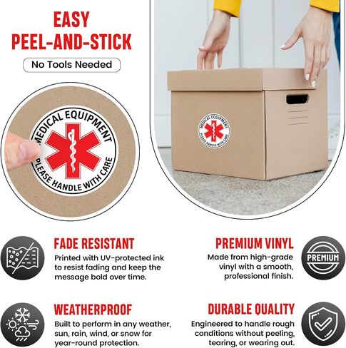 | 6 Pcs Medical Equipment Sticker – Size 2.75" – Strong Adhesive, Durable, Weatherproof Medical Sticker. Perfect Medical Alert Stickers in Kuwait