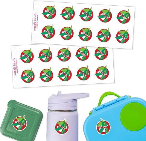 Mabel’s Labels Kids’ Allergy Awareness Stickers – Waterproof, Dishwasher-Safe Reminder for School & Lunch Gear – 8 Common Allergens (Tree Nuts) in Kuwait