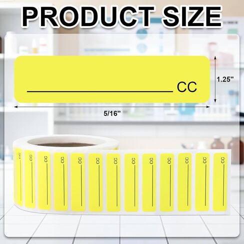 1000 Pcs Veterinary Drug Syringe Label 1.25" W x 5/16" H Roll Medication Labels for Use on Standard Syringes Animal Hospitals, Veterinary Clinics in Saudi Arabia