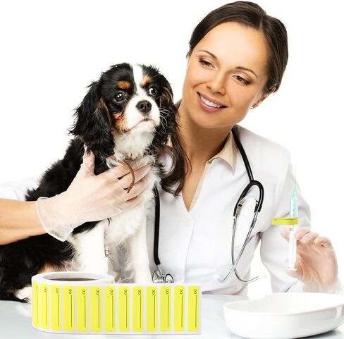 1000 Pcs Veterinary Drug Syringe Label 1.25" W x 5/16" H Roll Medication Labels for Use on Standard Syringes Animal Hospitals, Veterinary Clinics in Saudi Arabia