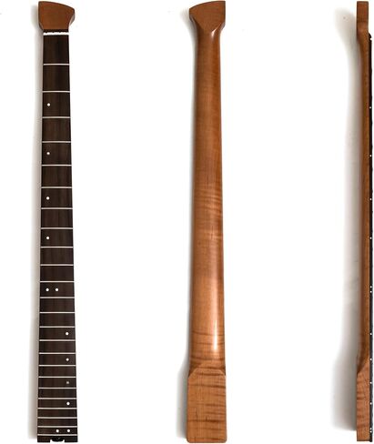 Roasted Flame Maple Headless Bass Neck, 24 Medium Jumbo Stainless Steel Frets, Bolt-on Replacement with Wheel Truss Rod & Bone Nut, DIY Bass Parts in Kuwait