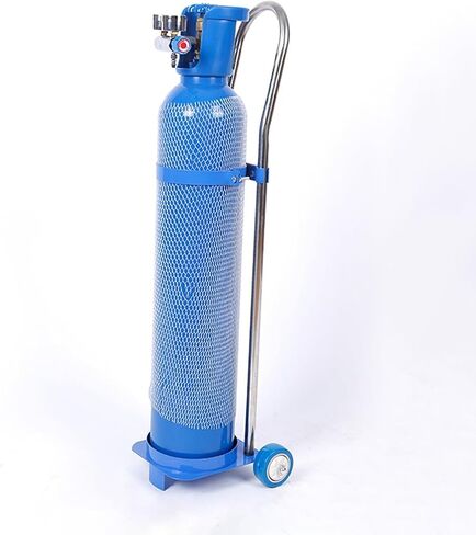Portable Laboratory Cylinder Cart with Wheels & Handle - Securely Transport & Store Gas Cylinders - Ideal for Labs, Workshops, and Industrial Use,Silver,80cm/31.5in in Kuwait
