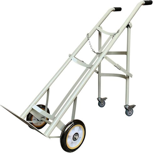 Heavy Duty Foldable Medical Oxygen Cylinder Cart with Wheels, Single Capacity Welding Gas Bottle Shelf Rack, Portable Gas Cylinder Holder, Durable Blue Design,Blue in Kuwait