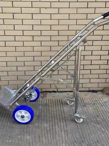 304 Stainless Steel Oxygen Tank Cylinder Cart, Foldable Gas Cylinder Holder with Wheels, 4-Wheeled Dolly for Laboratories and Factories, Heavy-Duty Transport Solution in Kuwait