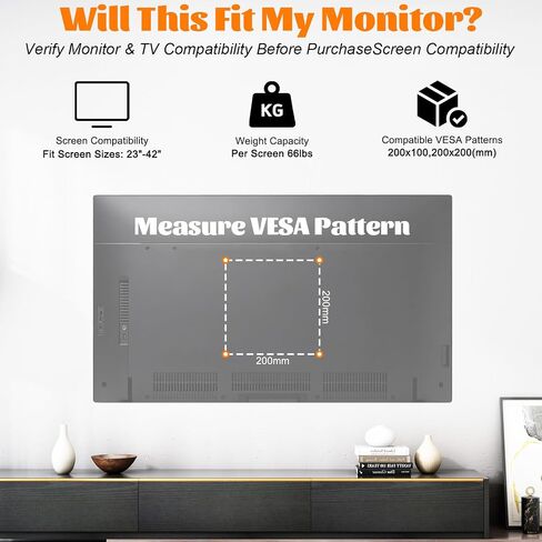 Universal VESA Mount Adapter Plate Bracket, Adapter for TV from 23" - 42" Size, VESA-Compatible Devices for TVs, Monitors, & Displays in Kuwait
