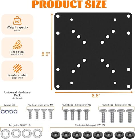 Universal VESA Mount Adapter Plate Bracket, Adapter for TV from 23" - 42" Size, VESA-Compatible Devices for TVs, Monitors, & Displays in Kuwait
