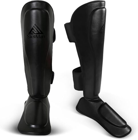 MMA Shin Guards for Men & Women | Lightweight Kickboxing Shin Pads with Foot Protection | Muay Thai, Sparring, Martial Arts & MMA Training Gear in Kuwait