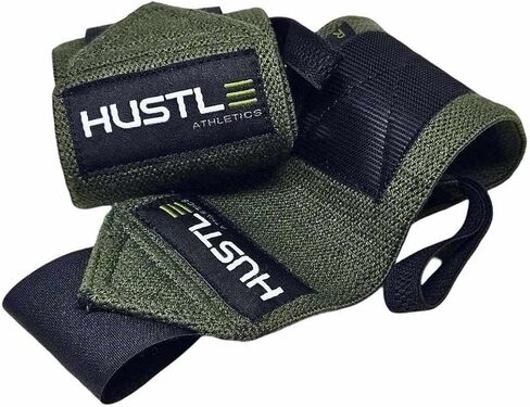 أغطية معصم Hustle Athletics لرفع الأثقال، أشرطة دعم معصم مقاس 18 بوصة معتمدة من USPA لضغط مقاعد البدلاء، القرفصاء والضغط العلوي، أغطية رياضية شديدة التحمل للرجال والنساء in Kuwait