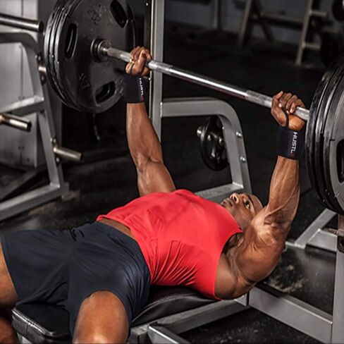 أغطية معصم Hustle Athletics لرفع الأثقال، أشرطة دعم معصم مقاس 18 بوصة معتمدة من USPA لضغط مقاعد البدلاء، القرفصاء والضغط العلوي، أغطية رياضية شديدة التحمل للرجال والنساء in Kuwait