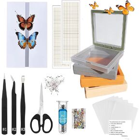 Beginner Entomology Insect Specimen Tool Kit - EVA Pinning Board, Pressing Paper, Insect/Butterfly Pins with 4 Hanging Display Cases in Kuwait