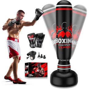 Freestanding Punching Bag for Adults Teens, 69'' Boxing Bag with Stand, Includes Boxing Gloves & Air Pump, Kick Boxing Training Equipment for MMA, Muay Thai, Kickboxing, Fitness for Beginners in Kuwait
