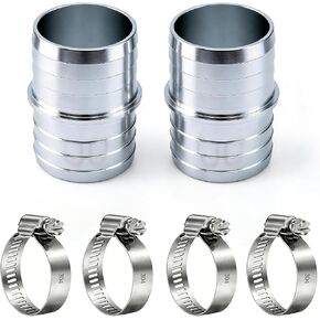 1-1/2 Inch Hose Barb Splice Coupler Repair Fitting, 2 Pack Aluminum Hose Barb Fittings 4 Clamps - Radiator Coolant Connector Fitting for Intercooler Heat Exchanger Fluid Hose Repair in Kuwait