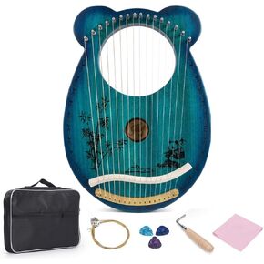 Lyre Harp، 16 سلسلة Arpa Instrumento Musical Panda Design Lap Harp Kit سلسلة أداة مع تحول وجع موالف حقيبة واللقطات in Kuwait