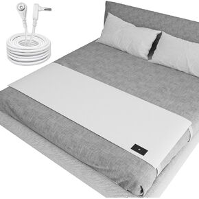 Grounding Sheets with 10% Silver Fiber, Grounded Bed Sheets for Queen Size Bed,with Elastic Straps, Grounding Sheets for Better Sleep, Energy, Gray, 27"*60" in Kuwait