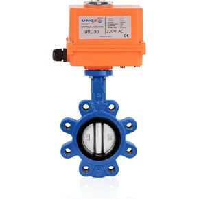 UNOX صمام الفراشة DN100 (4 ") 24 فولت تيار مستمر المحرك الكهربائي نوع العروة الفولاذ المقاوم للصدأ AISI304 قرص EPDM مقعد GGG40.3 الجسم للمياه والهواء | صمامات الفراشة الصناعية in Kuwait