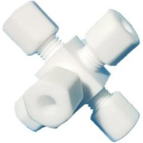 اتحاد الضغط PTFE وصلة تركيب الأنابيب عبر 5 طرق 3-12.7 مم أنبوب OD (10-6-6-6-6 مم المخفض) in Kuwait