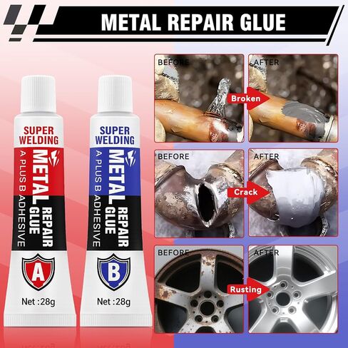 Liquid Metal Weld Repair Paste, Metal Glue Heavy Duty Waterproof, Heat and Cold Resistance, Epoxy Industrial Metal Glue for All Purpose Repairs for Metal, Plastic, Steel, Ceramics in Kuwait
