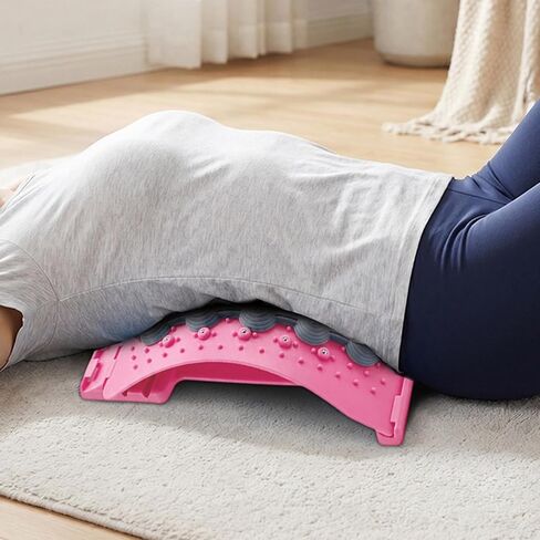 Lower Back Stretcher, 4-Level Adjustable Spine Traction Board, Lumbar Back Stretch Board, for Workout Physical Fitness Pilates Yoga Gym Home Training in Kuwait