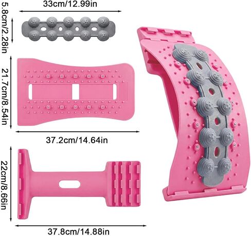 Lower Back Stretcher, 4-Level Adjustable Spine Traction Board, Lumbar Back Stretch Board, for Workout Physical Fitness Pilates Yoga Gym Home Training in Kuwait