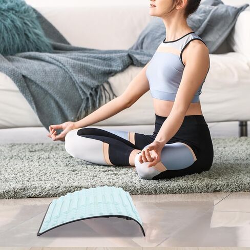 Housoutil Lumbar Spine Soothing Device Lumbar Stretching Aid for Lower Back Relief and Posture Improvement Soft Gel Surface Back Support for Office Home Yoga Pilates and Gym Use in Kuwait
