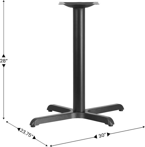 BizChair 23.75'' x 30'' Restaurant Table X-Base with 3'' Dia. Table Height Column in Kuwait