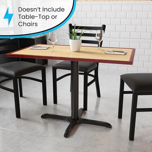 BizChair 23.75'' x 30'' Restaurant Table X-Base with 3'' Dia. Table Height Column in Kuwait