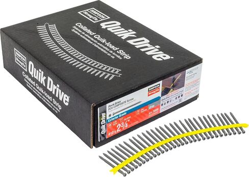 Simpson Strong-Tie QuikDrive DCU234SGR #10 x 2-3/4" برغي سطح مركب DCU مرتب، براغي من الصلب الكربوني للتثبيت في تطبيقات التزيين، رمادي (كرتون 1000) in Kuwait