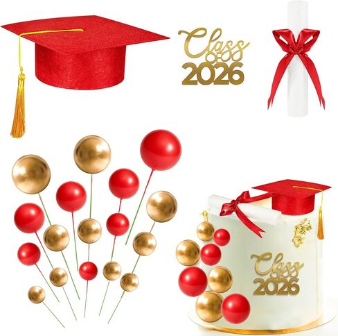 Class of 2025 Graduation Cake Kit Includ Felt Graduation Cap,Cake Topper, Cake Balls Decorations for Wedding Birthday Party in Saudi Arabia