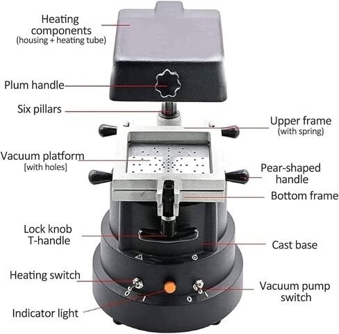 1200W Dental Vacuum Forming Machine,Dental Material Making Tools,No Steel Ball Required,Suitable for Various Clinical Applications in Saudi Arabia