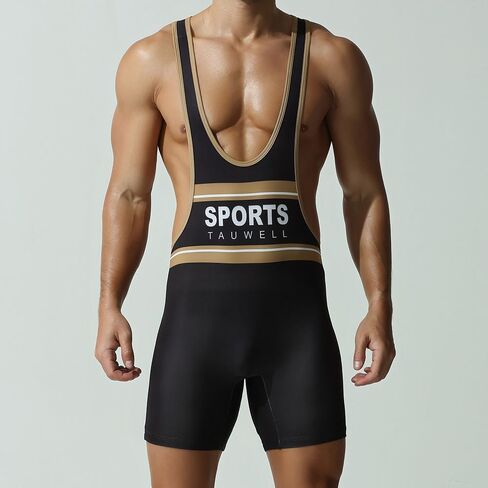 Men's Sports Compression Wrestling Singlet, Sleeveless Bodybuilding Bodysuit, Breathable Stretch Fitness Leotard for Training in Kuwait