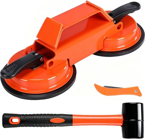 Floor Space Fixer Tool 45 Degree Striking Surface Floor Seam Fixer with Slot Cutter Hammer and 5pcs Sticky Pads Dual Enhanced Vacuum Suction Cup for Laminate Wood Tile Vinyl in Kuwait
