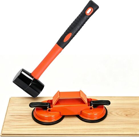 Floor Space Fixer Tool 45 Degree Striking Surface Floor Seam Fixer with Slot Cutter Hammer and 5pcs Sticky Pads Dual Enhanced Vacuum Suction Cup for Laminate Wood Tile Vinyl in Kuwait