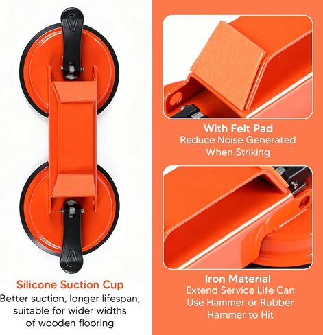 Floor Space Fixer Tool 45 Degree Striking Surface Floor Seam Fixer with Slot Cutter Hammer and 5pcs Sticky Pads Dual Enhanced Vacuum Suction Cup for Laminate Wood Tile Vinyl in Kuwait