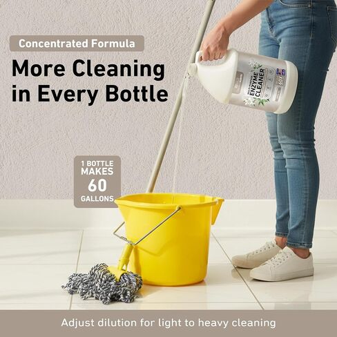 Creative Scents Multipurpose Enzyme Cleaner & Odor Remover | Super Concentrated for Floor, Carpet, Drain | Pet Urine Odor Eliminator | Enzyme Cleaner for Cat Urine & Dog Poop | 1 Gallon - White Tea in Kuwait