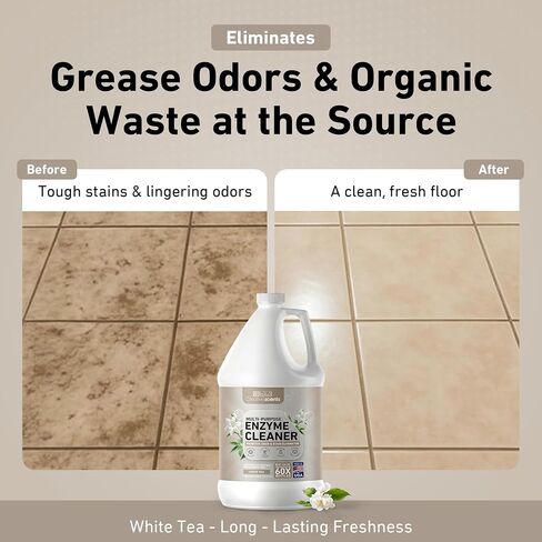 Creative Scents Multipurpose Enzyme Cleaner & Odor Remover | Super Concentrated for Floor, Carpet, Drain | Pet Urine Odor Eliminator | Enzyme Cleaner for Cat Urine & Dog Poop | 1 Gallon - White Tea in Kuwait